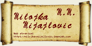 Milojka Mijajlović vizit kartica